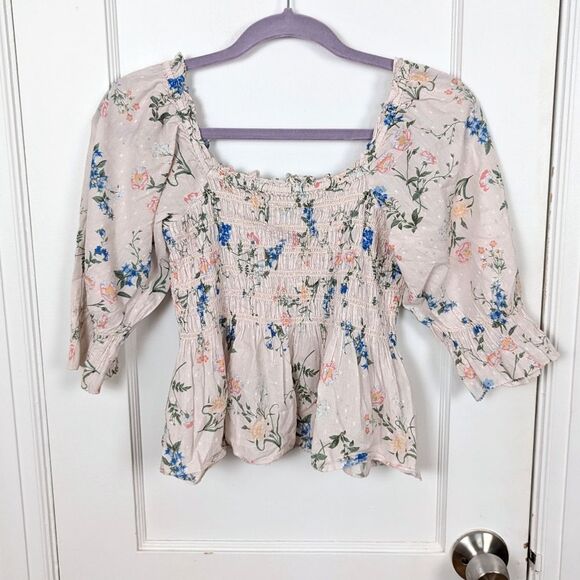 Saylor | Clover Top Smocked Women's Size Large - Picture 1 of 6